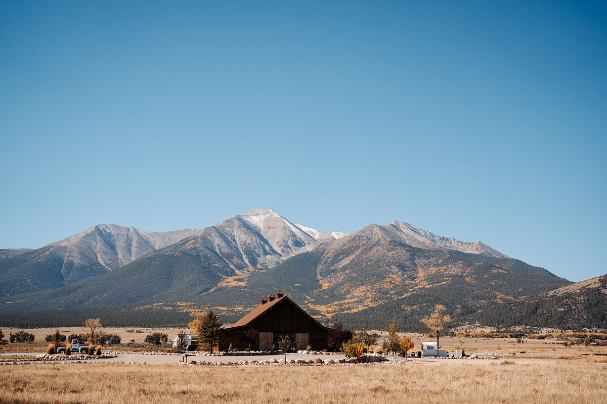 The Barn at Sunset Ranch wedding venue in Buena Vista, Colorado